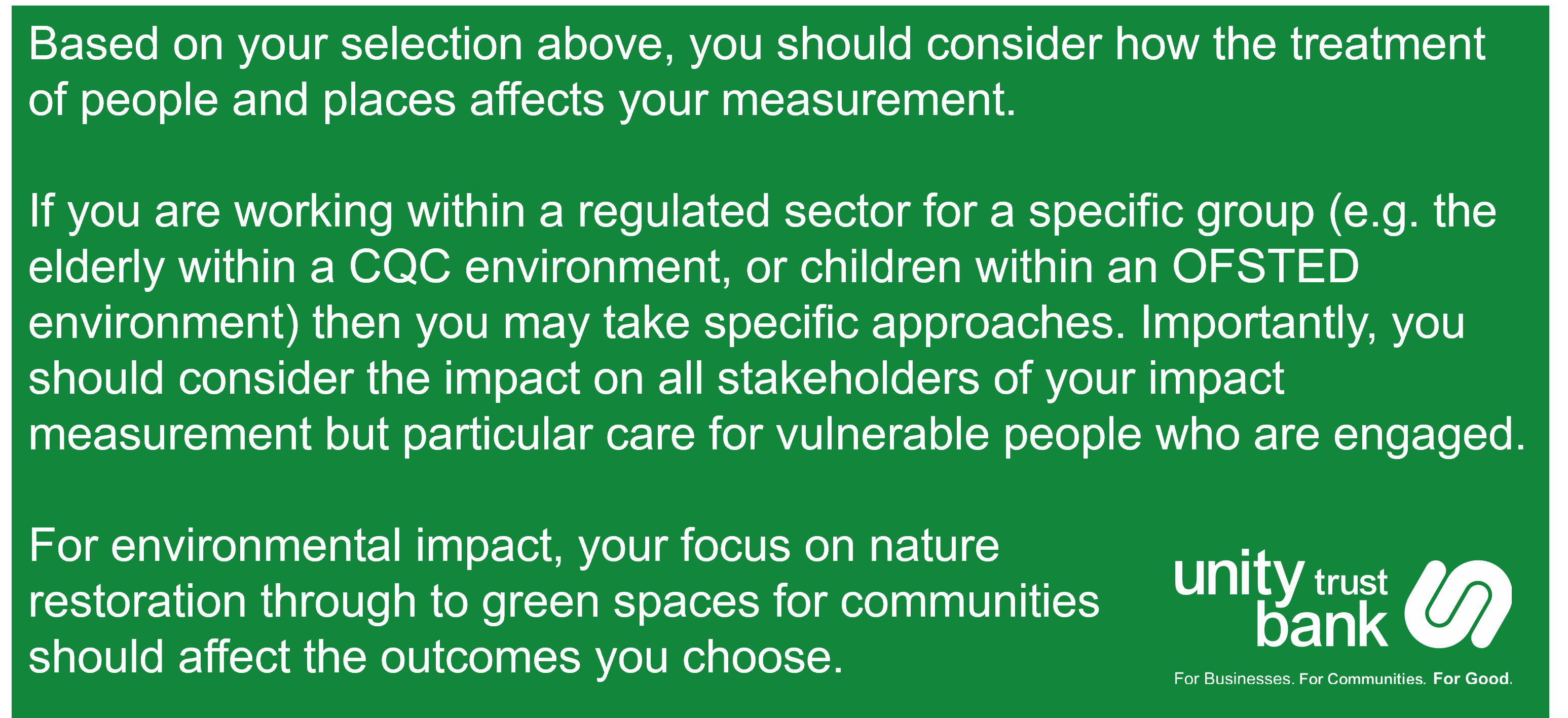notice on how to consider the impact of who you are supporting
